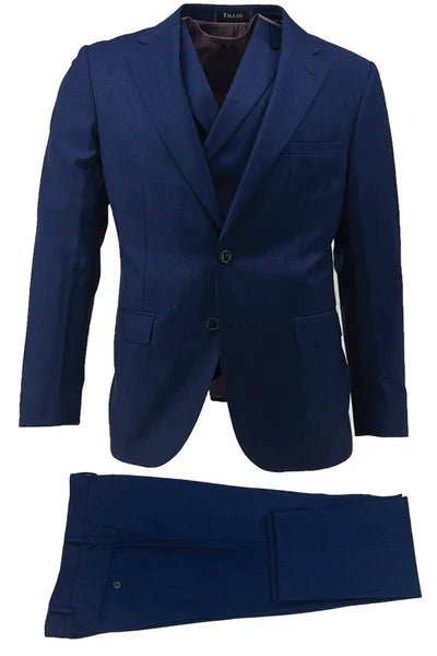 Porto Slim Fit, Pure Wool Suit & Vest by Tiglio Luxe TIG1036 1   - from alligatorwarehouse.com