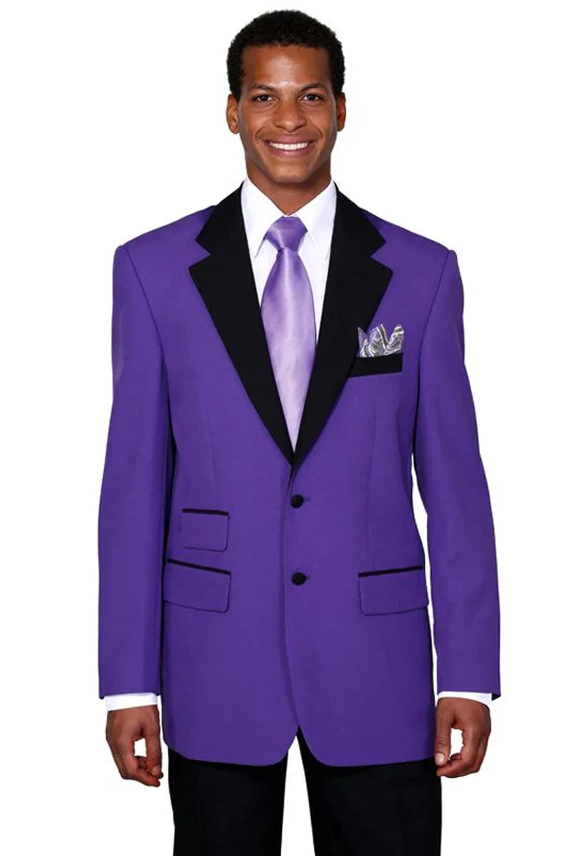 Mens 2 Button Classic Fit Contrast Collar Tuxedo in Purple 1 NN-4950  - from alligatorwarehouse.com