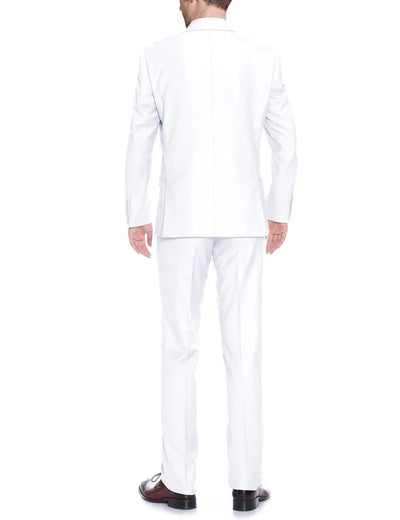 Mens Basic Two Button Classic Fit Suit in White 2 CM-2912  - from alligatorwarehouse.com