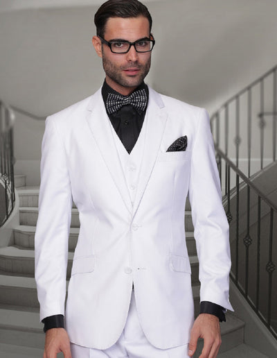 Mens Classic Fit Pleated Pant 2 Button Wool Suit in White 1 TZ-100_WHITE_52R  - from alligatorwarehouse.com