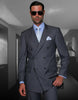 Statement Men's 2-Piece 100% Wool Modern Fit Fashion Suit – Double-Breasted Design 3 TZD-100-BLACK-M-34S  - from alligatorwarehouse.com