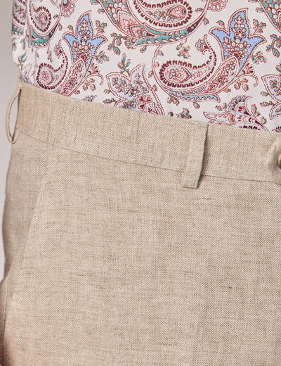 Mens Linen Suit For Beach Wedding - Summer  Suit in Natural Herringbone Tailored Fit 9 QP-8734  - from alligatorwarehouse.com