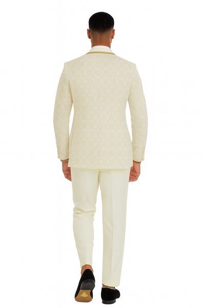 2025 Ivory and Gold 2pc Men's Suit by Tazzio 3   - from alligatorwarehouse.com