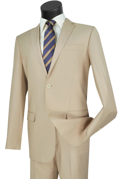 Mens Basic 2 Button Modern Fit Suit in Tan 1 G4-0316  - from alligatorwarehouse.com