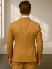 Wool Suit - Italian Made Business Suit by Statement Men's 2 Piece 100% Wool Double Breasted Suit - Pinstripe Pattern