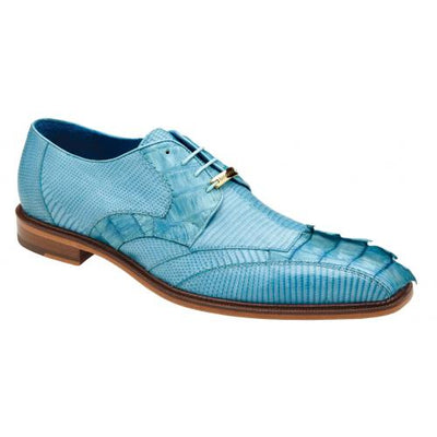 Belvedere Valter Summer Blue Genuine Caiman Crocodile and Lizard Dress Shoes 1 MEN 1480 SUMMERBLUE-M-06  - from alligatorwarehouse.com