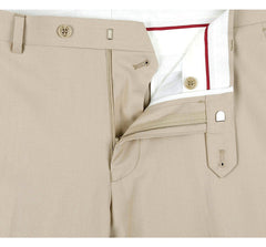 Mens Basic Two Button Classic Fit Suit with Optional Vest in Light Tan Beige