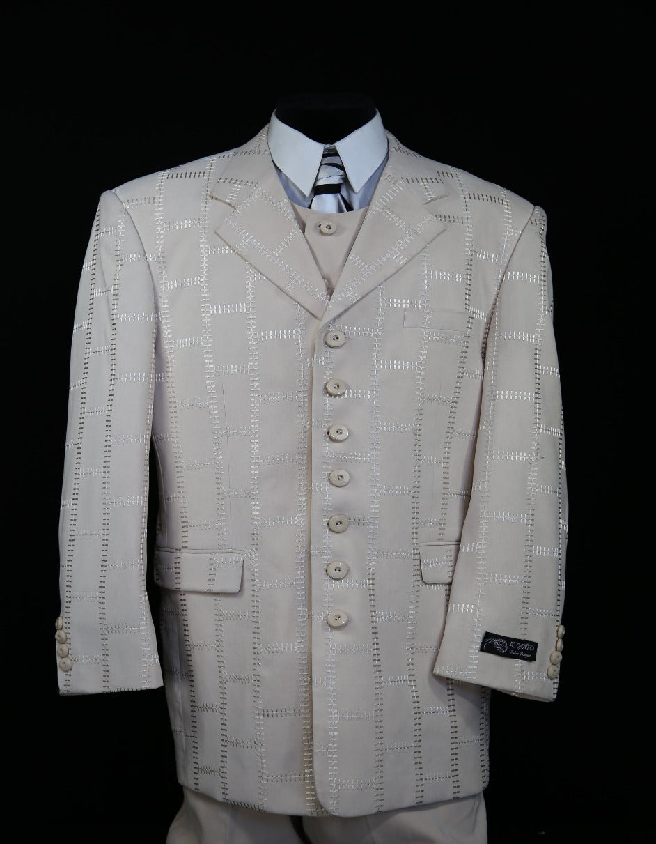 Tan  - Champaign Tan Pattern Suit
