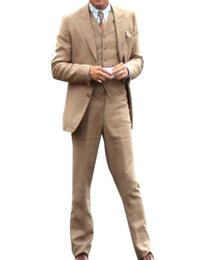 Men's Tan - Coffee Color Outfit Male Attire Great Gatsby Clothing wool Costumes Suits 1   - from alligatorwarehouse.com