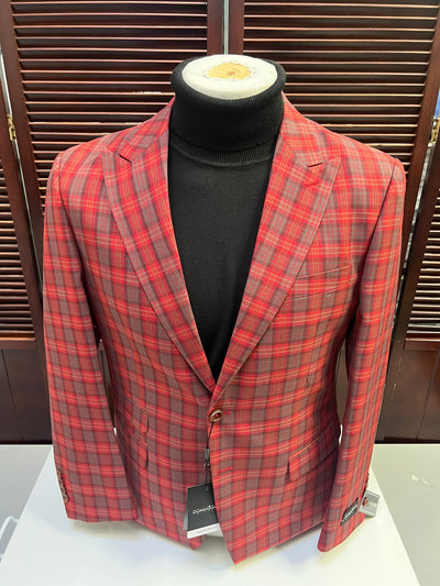 Modern Red Plaid Blazer – Tartan Windowpane Pattern Christmas Party Color 5   - from alligatorwarehouse.com
