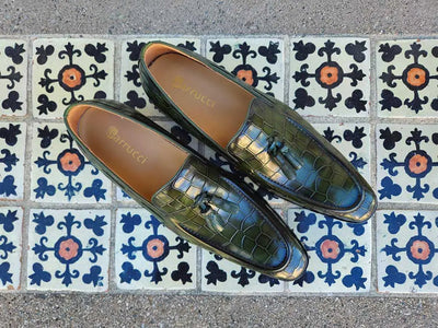 Tassel Loafer With Gator Print 2 KS503-66EWHISKY75  - from alligatorwarehouse.com