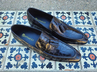 Tassel Loafer With Gator Print 3 KS503-66EWHISKY75  - from alligatorwarehouse.com