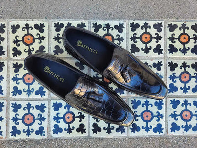 Tassel Loafer With Gator Print 4 KS503-66EWHISKY75  - from alligatorwarehouse.com