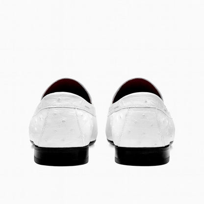 Marco Di Milano Aubiere White Ostrich Quill Tassel Loafers