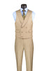 Taupe Modern Fit 3-Piece Suit with Lapel Vest & Adjustable Pants 2 SO1MV2K-2_Taupe_38S  - from alligatorwarehouse.com