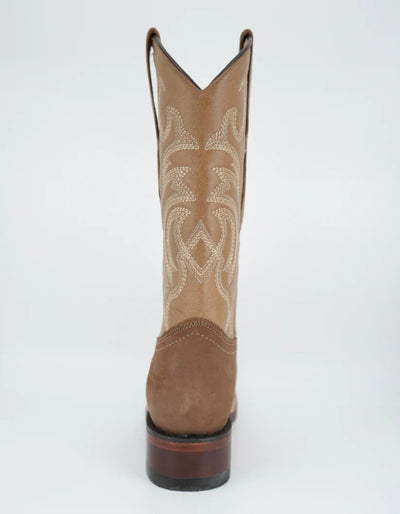 Los Altos Men's Nobuck Taupe Wide Square Toe Boot 4   - from alligatorwarehouse.com