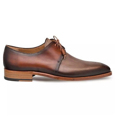 Mezlan Montes Taupe & Cognac Italian Calfskin Men’s Oxford 4   - from alligatorwarehouse.com