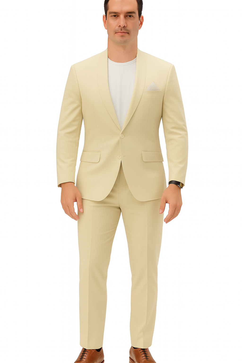 Mens Two Piece Linen Suit Relaxed Hybrid Fit No Collar 9   - from alligatorwarehouse.com