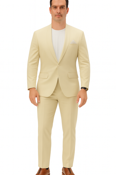 Mens Two Piece Linen Suit Relaxed Hybrid Fit No Collar 9   - from alligatorwarehouse.com