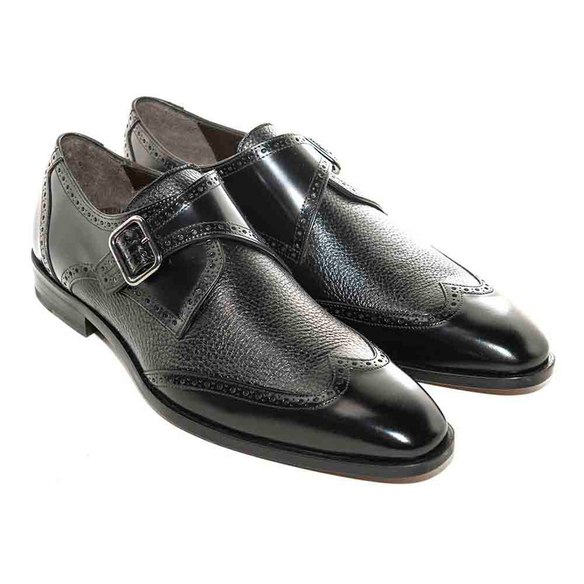 Senator By Mezlan In Black Monkstrap Genuine Deerskin