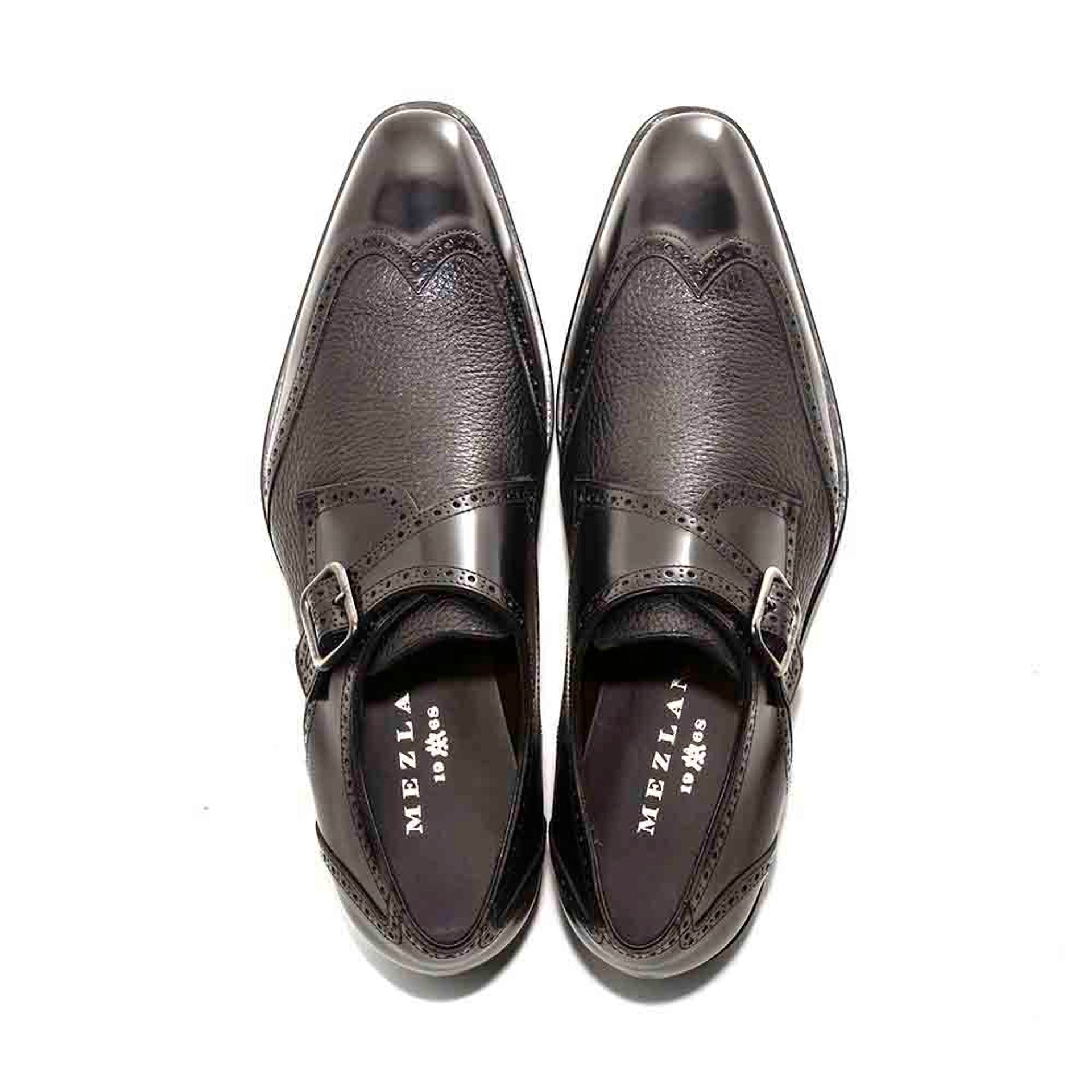 Senator By Mezlan In Black Monkstrap Genuine Deerskin