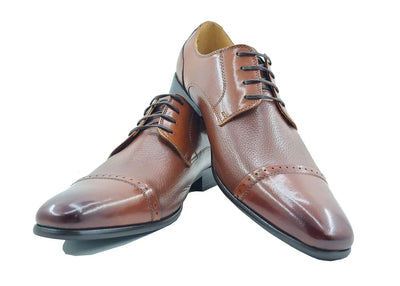 Textured Leather Blucher 1 KS2240-03COGNAC8  - from alligatorwarehouse.com