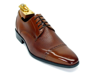 Textured Leather Blucher 2 KS2240-03COGNAC8  - from alligatorwarehouse.com
