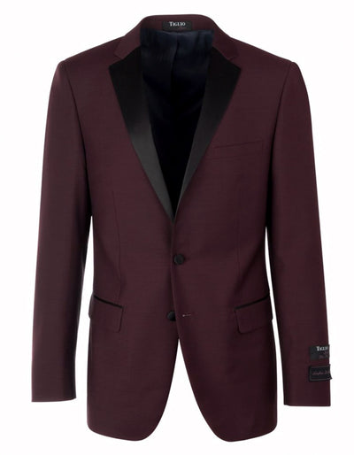 Mens 2 Button Designer Notch Tuxedo in Burgundy 1 E2-9108  - from alligatorwarehouse.com