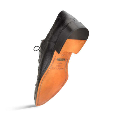 Tillson Black Genuine Ostrich Plain Toe Mens Blucher By Mezlan Made In Spain Brand 3   - from alligatorwarehouse.com