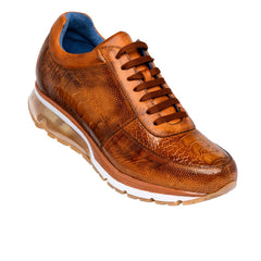 Men's Belvedere Todd Ostrich Leg Sneaker in Antique Camel Brandy