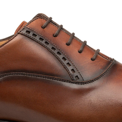 Amaro Leather Cap Toe Cognac By Mezlan Made In Spain Brand 9   - from alligatorwarehouse.com