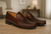 Mens Mezlan Sica Crocodile & Calfskin Loafer Dress Shoe in Black 17   - from alligatorwarehouse.com