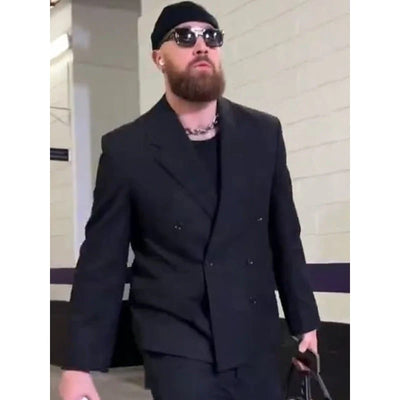 Travis Kelce AFC Championship Rounded Cuffs Black Suit 2   - from alligatorwarehouse.com