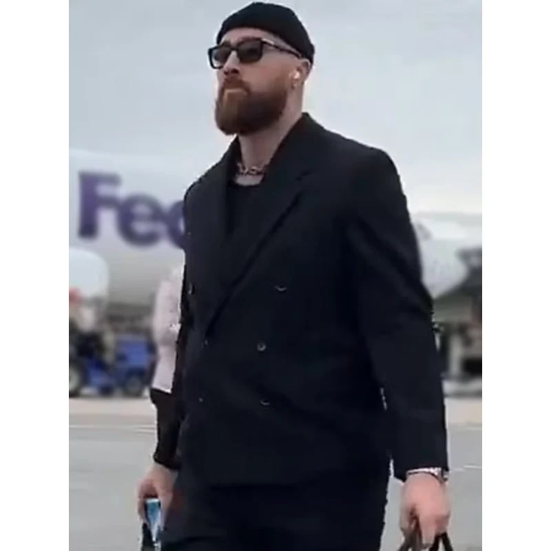 Travis Kelce AFC Championship Rounded Cuffs Black Suit