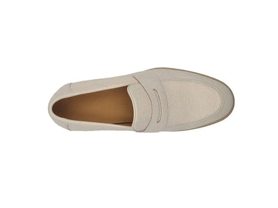 Tumble Calfskin Penny Loafer 5 KS715-02BONE85  - from alligatorwarehouse.com