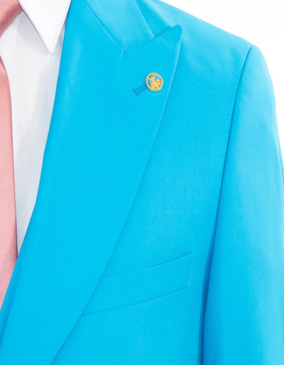 Turquoise 3-Piece Slim-Fit Suit 3   - from alligatorwarehouse.com