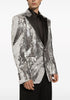 Glitter Tuxedo Dinner Jacket - Sequin Blazer - Sliver Flashy Stage Sport Coat By Alberto Nardoni 4   - from alligatorwarehouse.com