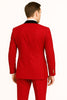 Men's Red Double-Breasted Wedding Tuxedo with Black Velvet Lapel and Gold Buttons - Christmas New Year Suit 4   - from alligatorwarehouse.com