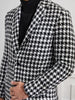 Men Houndstooth Lapel Collar Single Breasted Tweed Overcoat 2   - from alligatorwarehouse.com
