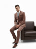 Mens Mauve Velvet Suit – 2 Piece Ultra Slim Fit Blazer and Pants Formal Set in Light Brown Tuxedo 4   - from alligatorwarehouse.com