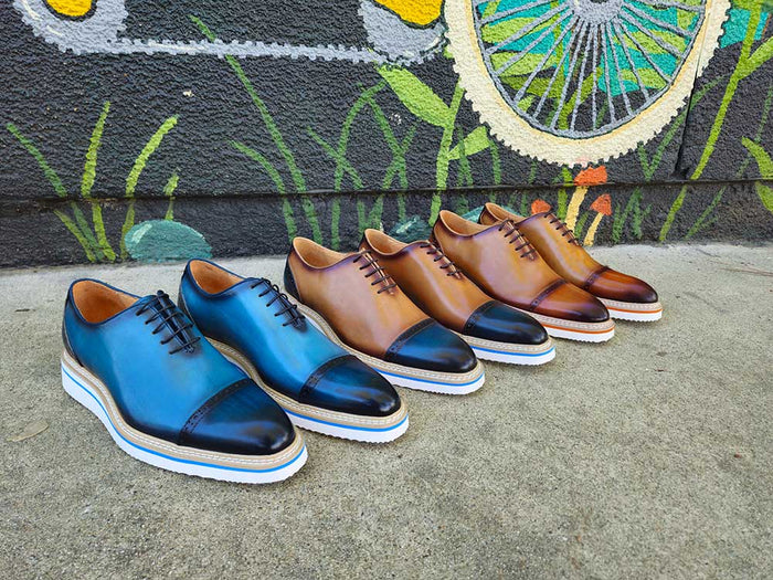 Carrucci Two Tone Cap toe Calfskin Oxford