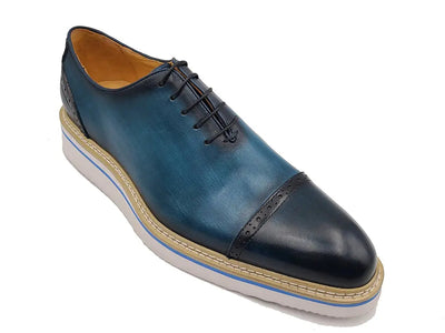 Two Tone Cap toe Calfskin Oxford 7 KS552-20TNAVYBLUE8  - from alligatorwarehouse.com