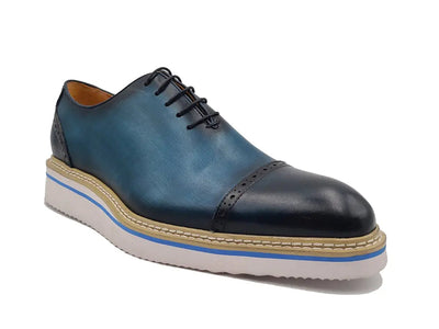 Two Tone Cap toe Calfskin Oxford 8 KS552-20TNAVYBLUE8  - from alligatorwarehouse.com