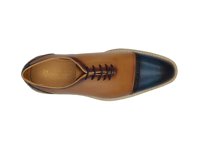 Carrucci Two Tone Cap toe Calfskin Oxford