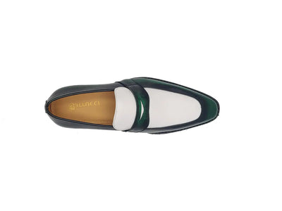 Two Tone Patent Leather Penny Loafer 12 KS480-102PTBURGWHITE75  - from alligatorwarehouse.com