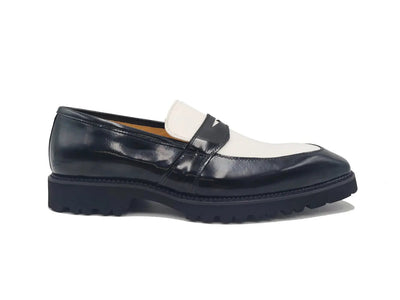 Two Tone Patent Leather Penny Loafer 14 KS480-102PTBURGWHITE75  - from alligatorwarehouse.com