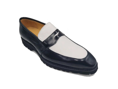 Two Tone Patent Leather Penny Loafer 16 KS480-102PTBURGWHITE75  - from alligatorwarehouse.com