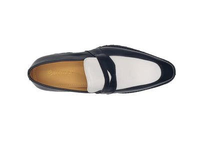 Two Tone Patent Leather Penny Loafer 17 KS480-102PTBURGWHITE75  - from alligatorwarehouse.com