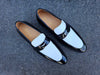 Two Tone Patent Leather Penny Loafer 18 KS480-102PTBURGWHITE75  - from alligatorwarehouse.com