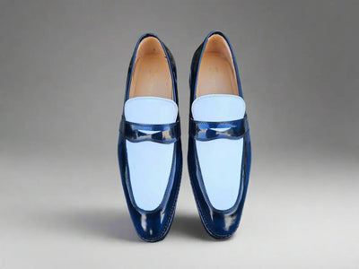 Two Tone Patent Leather Penny Loafer 19 KS480-102PTBURGWHITE75  - from alligatorwarehouse.com